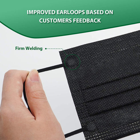 Made in USA, ECOGUARD 3-ply Disposable Face Mask with Multicolors, Comfortable & Breathable, 50 Pack