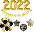 ORDA New Years Eve Party Supplies 2022, 47PCS Happy New Year Decorations Including Gold-Glitter Happy New Year Banner, 2022 Gold Foil Number Balloons, Black and Gold Confetti Balloons, Star Balloons, 4D Balloons