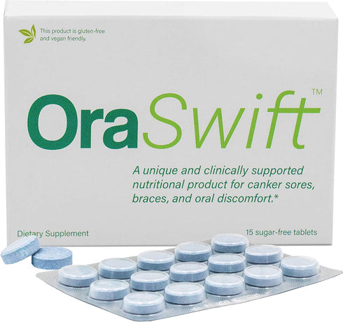 OraSwift All Natural Canker Sore Medicine and Mouth Sores Relief | Effective for Mouth Ulcers, Cold Sores, Dry Mouth, Stomatitis, Gingivitis | Supports Fast Healing of Mucosal Lining in The Mouth