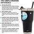 Simple Modern Cruiser Tumbler with Clear Flip Lid and Straw - Insulated Travel Mug Stainless Steel Water Bottle 30 Ounce - Midnight Black