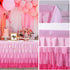 Pink Table Skirt Tutu Ruffled Tablecloth for Rectangle Table 6ft Baby Shower Birthday Party Unicorn Home Decor (Gradient pink)
