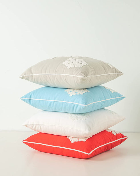 Afirmly 18x18,Cotton Christmas Blessing Throw Pillow Cover for Bed Sofa Cushion Car Snowflake Embroideried Pillowcases ,1pair Grey