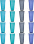 Splash 18-ounce Plastic Tumblers | Value set of 16 in 4 Coastal Colors