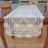 KEPSWET 14x48 inch White Cotton Crochet Lace Rectangular Table Runner Handmade Table Decoration