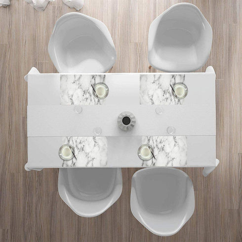 MSGUIDE Marble Placemats Set of 4 for Dining Table Washable Heat Resistant Kitchen Mats,12x18in