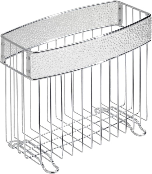 iDesign 33350 Rain Metal Free-Standing Magazine Holder, Newspaper and Book Storage for Bathroom, Office, Bedroom, Den, 5" x 10" x 8.5"