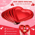 24 Pieces Thick Heart Shaped Paper Plates Disposable Party Plates 10.6 Inch Large Size Dinnerware Plates Decorative Tableware for Mother's Day, Wedding Birthday Grad Party Valentine's Day