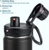 Koodee Kids Water Bottle 16 oz Stainless Steel Triple Wall Vacuum Insulated Wide Mouth Bottle Kids with Leakproof Spout Lid (Black)