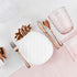 Rose Gold Plastic Silverware Party Utensils Set Heavy Duty Plastic Disposable Cutlery (30 Spoons, 30 Forks & 30 Knives) Ideal for Rose Gold-Themed Elegant Parties, Birthdays & Luxury Weddings