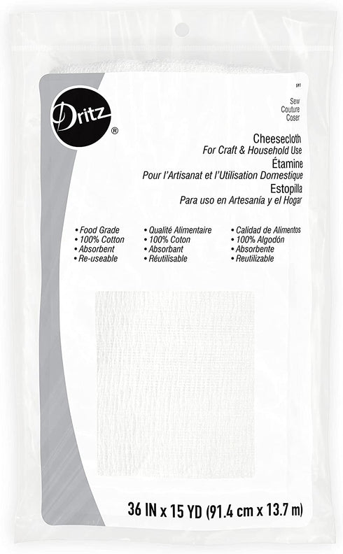 Dritz 591 Cheesecloth, Food Grade #10, 36-Inch x 15-Yards , White