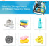 Sink Caddy, iSPECLE Kitchen Sponge Holder Dish Rags Holder with Drain Pan for Sink Organizers and Countertop Saving Space, Black