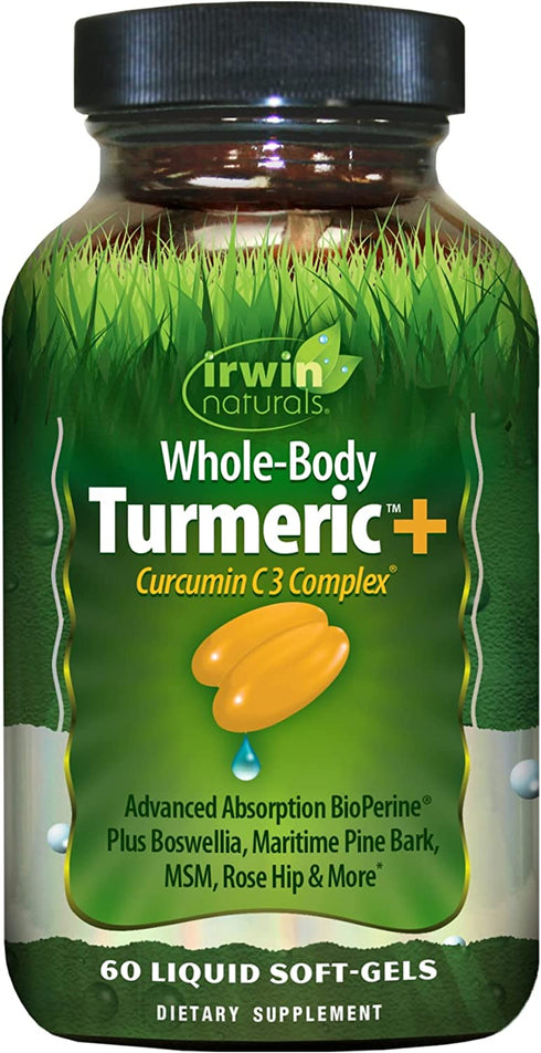 Irwin Naturals Whole-Body Turmeric+ - BioPerine Complex Enhanced Absorption - 60 Liquid Softgels