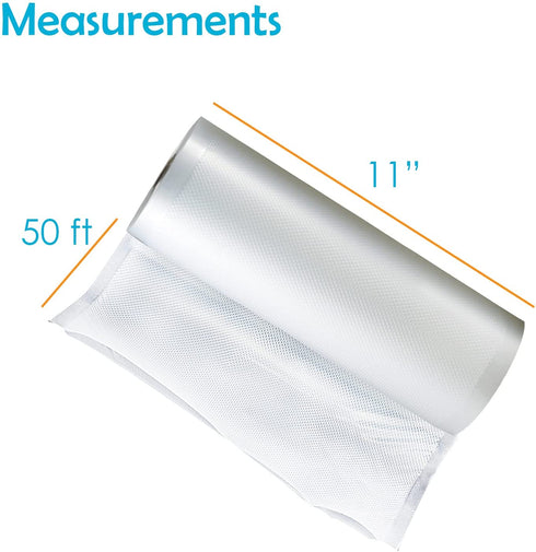 Houseables Vacuum Sealer Bags, Sous Vide Rolls, Two (2), Large 11 Inch x 50 Ft, Commercial Grade Plastic, Food Vac Storage & Seal, Airtight Vacume Saver, Microwave & Freezer Safe, Store A Meal