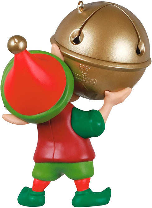 Hallmark Keepsake Christmas Ornament, Year Dated 2021, North Pole Tree Trimmers Jingle Bell Elf