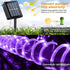 YEGUO Purple Solar Halloween Lights, 2 Pack Each 33ft 100 LED Rope Lights Outdoor Waterproof, PVC Tube Purple Fairy String Lights for Pool Balcony Tree Garden Yard Fence Party Halloween Decorations