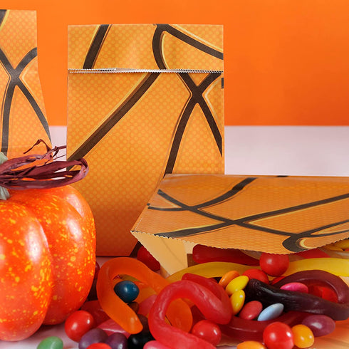 40 Pieces Basketball Party Favors Bags for Basketball Birthday Party Decorations Supplies Goody Treat Candy Paper Bag Birthday Sport Themed Party Bag for Kid Teens Adults