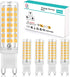 KLG G9 LED Dimmable Bulbs 6W, 40W 60W Halogen G9 Bulbs Equivalent, G9 LED Bulbs Soft White 3000K, AC120V 540lm, G9 Looped Base, Pack of 5