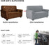 TIANSHU Stretch Loveseat Cover, Durable Loveseat Slipcover with Jacquard Fabric, 1-Piece Non Slip Couch Cover for 2 Cushion Couch, Stay in Place Furniture Cover for Loveseat (Loveseat, Light Gray)