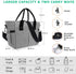 KIPBELIF Insulated Lunch Bags for Women - Large Tote Adult Lunch Box for Women with Shoulder Strap, Side Pockets and Water Bottle Holder, Gray, Normal Size