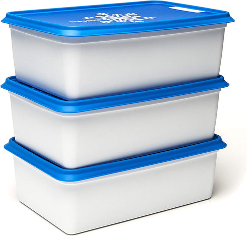 Amuse- Stackable and Unbreakable Alaska Commercial Grade Food Container set with Lid- Made in Europe (Set of 3-67 oz. each)
