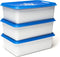 Amuse- Stackable and Unbreakable Alaska Commercial Grade Food Container set with Lid- Made in Europe (Set of 3-67 oz. each)