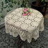 Hetao 100% Cotton Handmade Crochet Square Tablecloth Doilies Lace Table Covers ,Beige, 31 Inch