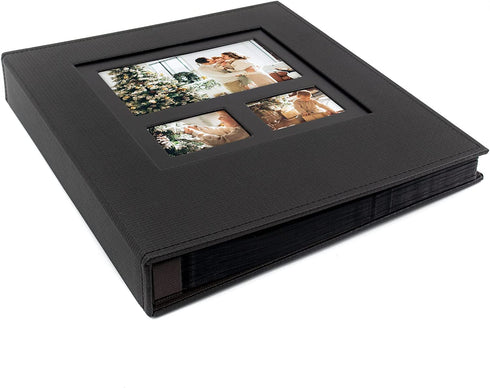 Golden State Art, Photo Album for 600 4x6 Photos Leather Cover Extra Large Capacity for Family Wedding Anniversary Baby Vacation (Black)