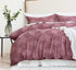Heather Touch Waffle Duvet Cover Set Queen Size for Spring 3pcs Warm Textured Geometric Cotton Blend Comforter Cover Decorative Soft Bedding Set 90x90inches