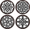 4 Pieces Thicken Rustic Wood Wall Decor Modern Farmhouse Wall Art Decor Wooden Hollow Carved Design Rustic Wall Art for Living Room Bedroom Office Kitchen Wall Decoration (Classic Style)
