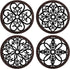 4 Pieces Thicken Rustic Wood Wall Decor Modern Farmhouse Wall Art Decor Wooden Hollow Carved Design Rustic Wall Art for Living Room Bedroom Office Kitchen Wall Decoration (Classic Style)