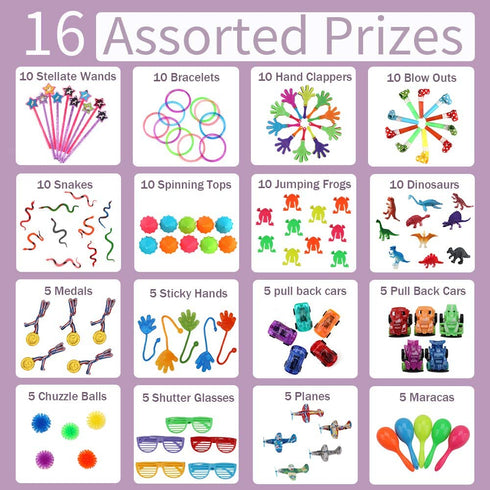 Amy&Benton 120PCS Prize Box Toys for Classroom Pinata Filler Toys for Kids Birthday Party Favors Assorted Carnival Prizes for Boys and Girls Treasure Box / Chest Prizes Toys for Classroom