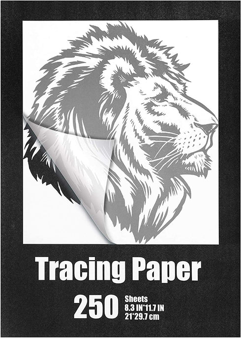 A4 Tracing Paper for Drawing Light Up Tracing Paper Pad Translucent Paper Sketching Tracing Paper for Kids Pencil Marker Ink DIY Crafts Painting Works (250 Sheets)