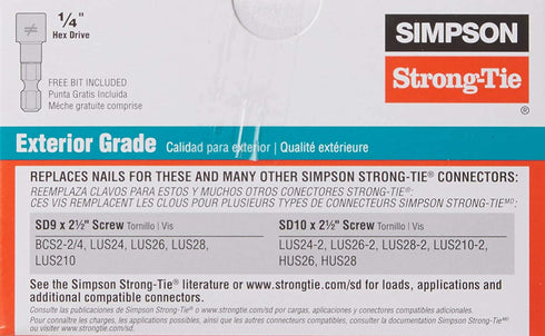Simpson Strong-Tie SD9212R100#9x2.5 Conn Screw