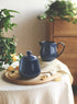 Sweese 480.103 Porcelain Sugar and Creamer Set, Coffee Serving Set, 3 Piece with Cream Pitcher, Sugar Bowl with Lid and Spoon, Navy