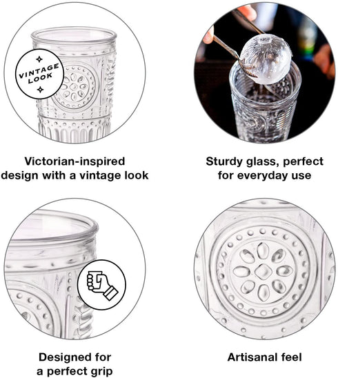 Bormioli Rocco - 387595GRS021524 Bormioli Rocco Romantic Tumbler, Set of 4, 11.5 oz, Pastel Green