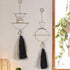 Boho Wall Decor Macrame Wall Hanging Yarn Wall Art Tassel Handmade Home Hanging Décor (Gold)