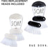 Rae Dunn Collection Soap Dispensing Dish Brush Set - Set of 2 Palm Brush Dish Scrubber with 2 Replacement Brush Heads
