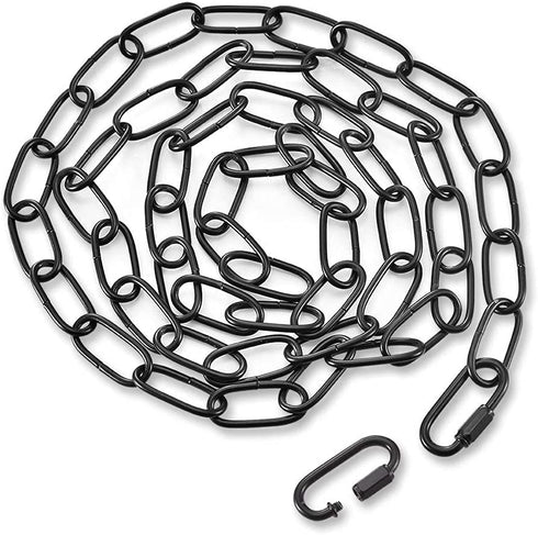 PEESIN Black Pendant Light Fixture Chain, 6 feet Lighting Hanging Chain, Pendant Lamp Fixture Chain Extension with Connection Locks, Heavy Duty Lighting Chain Replacement for Chandelier, Plants, 50 BL