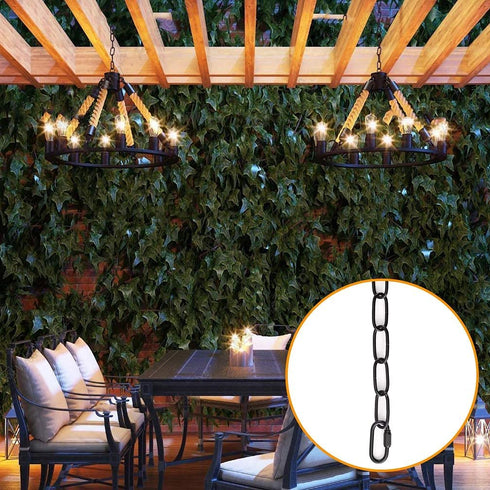 PEESIN Black Pendant Light Fixture Chain, 6 feet Lighting Hanging Chain, Pendant Lamp Fixture Chain Extension with Connection Locks, Heavy Duty Lighting Chain Replacement for Chandelier, Plants, 50 BL