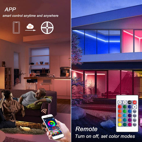 Hedynshine 33 Ft LED Strip Lights,Non-Waterproof 300pcs RGB Rope Lights, Sync to Music, 24 Key Remote Control and Compatible with Alexa/Google Home,WiFi LED Lights Strip