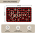 Artoid Mode Buffalo Plaid Snowflake Believe Decorative Doormat, Seasonal Winter Christmas Holiday Low-Profile Floor Mat Switch Mat for Indoor Outdoor 17 x 29 Inch