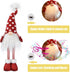 2021 Christmas Long Legs Gnome Decorations with Lights and Music , Handmade Xmas Standing Doll Ornaments, Scandinavian Santa Winter Party Decor, Holiday Figurine Gifts, 24 inch, Red