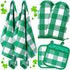 6 Pieces Christmas Buffalo Plaid Pot Holders Oven Mitts Dish Towels Set, Farmhouse Plaid Mitts Tea Towels Multipurpose Holder for Kitchen Cooking Baking Grilling Home Decoration (Green and White)