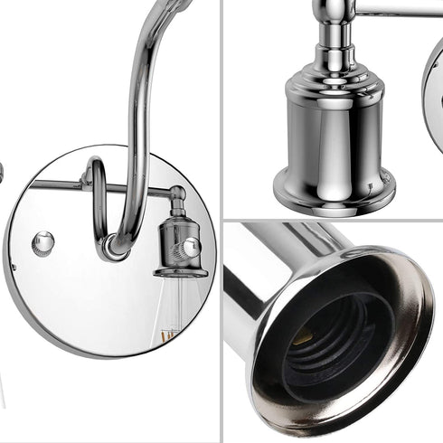 Aipsun Bathroom Light Fixtures Chrome Vanity Lighting Fixtures 3 Light Farmhouse Bathroom Vanity Lights (Exclude Bulb)