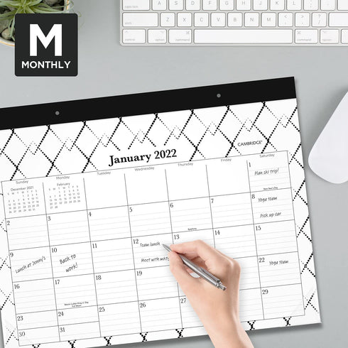 2022 Desk Calendar, Cambridge Desk Pad Calendar, 21-3/4" x 17", Standard, Monthly, Makenzie (1574-704)