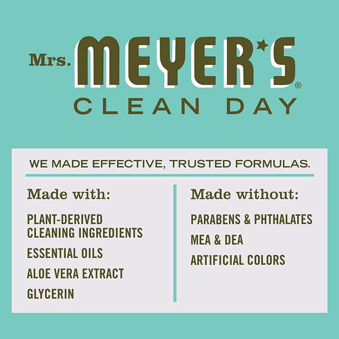 Mrs. Meyer's Dishwashing Liquid Dish Soap, Cruelty Free Formula, Basil Scent, 16 oz - Pack of 3