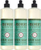 Mrs. Meyer's Dishwashing Liquid Dish Soap, Cruelty Free Formula, Basil Scent, 16 oz - Pack of 3
