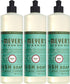 Mrs. Meyer's Dishwashing Liquid Dish Soap, Cruelty Free Formula, Basil Scent, 16 oz - Pack of 3