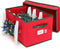 StorageMaid Storage Festive Sturdy Xmas Lights Organizer Container for Stacking Christmas Decoration Box Equipped with a Secure Cover & Card Slot-12 x 17 x 10 in, Red