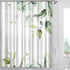 Green and White Shower Curtain Green Leaves Fabric Shower Curtains Botanical Themed Floral Shower Curtain for Bathroom Watercolor Leaf Shower Curtain Sets Waterproof with Hooks, 72? X 72?
